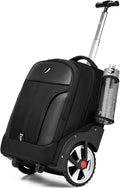 Rolling Backpack,Waterproof Backpack with Wheels for Business and Travel Commuter, Carry on Backpack with Laptop Compartment, Fit 17 Inch Laptop, Wheeled Backpack for Adults