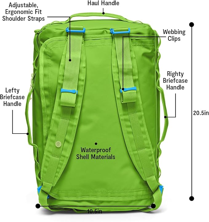 Baboon to the Moon Go-Bag Medium 40L – Detachable Straps, Small Duffle Bag for Travel, Gym Bag for Women, Mens Travel Bag, Duffel Bags for Traveling, Travel Duffel Bags for Women (Lime Breeze)