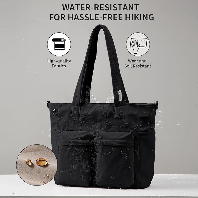aji Tote Bag for women work, Water-Resistant Tote Bag with Multi Pockets,for Work/Travel/College/Daily