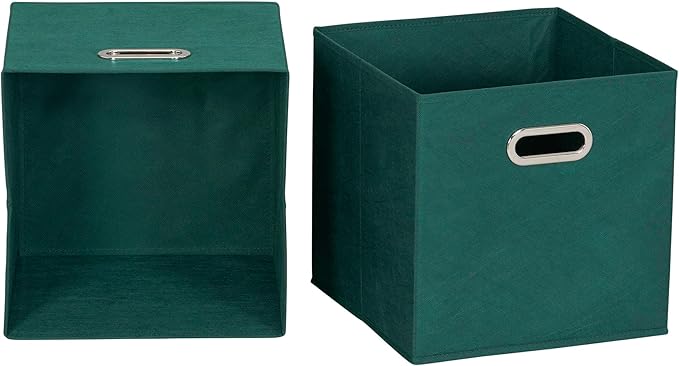 Household Essentials 6 ct Open Fabric Cube Storage Bins, Forest Green