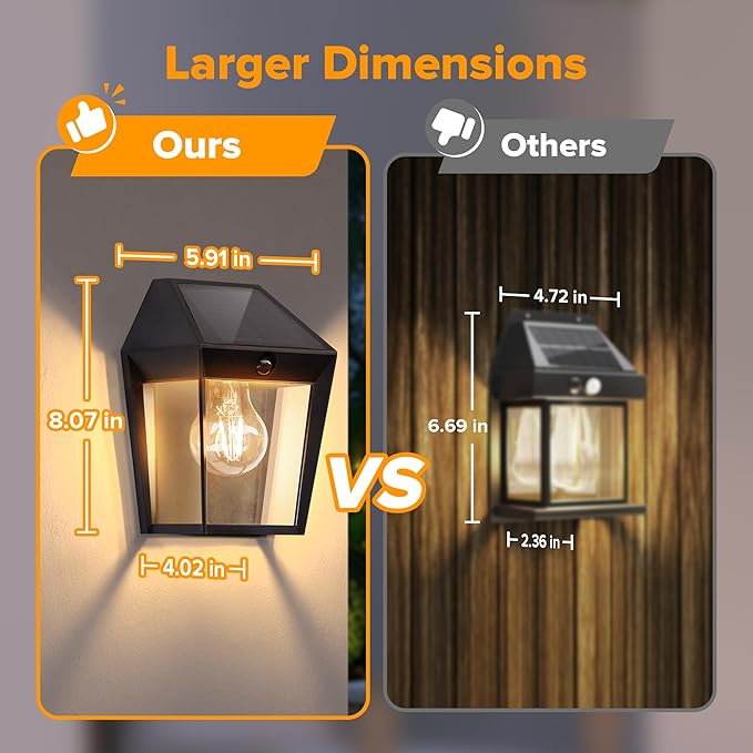 LUTEC Solar Wall Lights Outdoor, Solar Wall Lanterns with 3 Modes, Dusk to Dawn Motion Sensor Led Sconce Lights, Waterproof Exterior Front Door Porch Lights for Outside, Patio, Garage- 1Pack