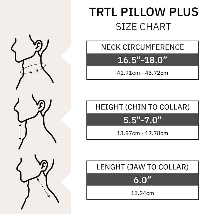 trtl Pillow Plus - Plane Neck Pillow for Traveling - Plane Pillow with Foam Padding for Head and Neck Support - Machine Washable - Waterproof Carry Bag