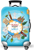 WUJIAONIAO Travel Luggage Cover Baggage Suitcase Cover Protector Skins 18-32 Inch (ocean, M (for 22-24 inch luggage))