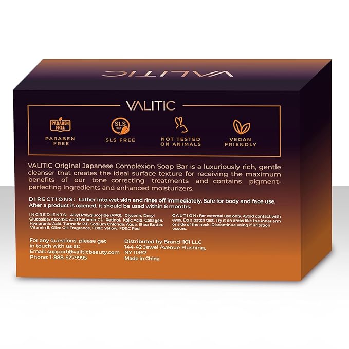 VALITIC Kojic Acid Dark Spot Remover Soap Bar with Vitamin C,Retinol,Collagen,Turmeric - Original Japanese Complex Hyaluronic Acid,E,Shea Butter,Castile Oil (2 Pack) With Holder,Pack of 3,3.5 ounces