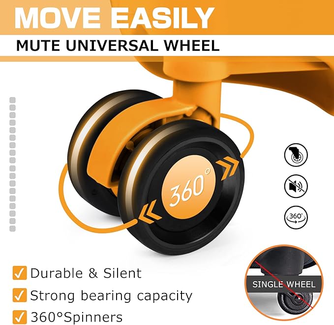 AnyZip Luggage PC+ABS Aluminum Frame Zipperless Checked Luggage Hard Shell Suitcase with TSA Lock Double Spinner Wheels 24 Inch Orange