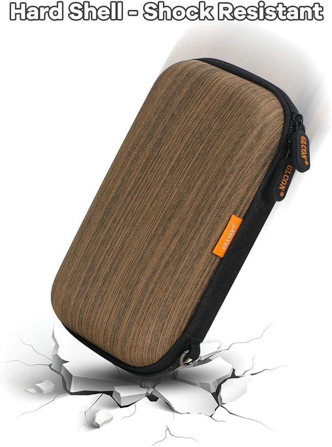 Vertical-Stripe Hard Drive Case for Western Digital WD Elements My Passport/Samsung T9 Portable/Seagate Portable 1TB 2TB 4TB - Shockproof External Hard Drive Travel Carrying Case