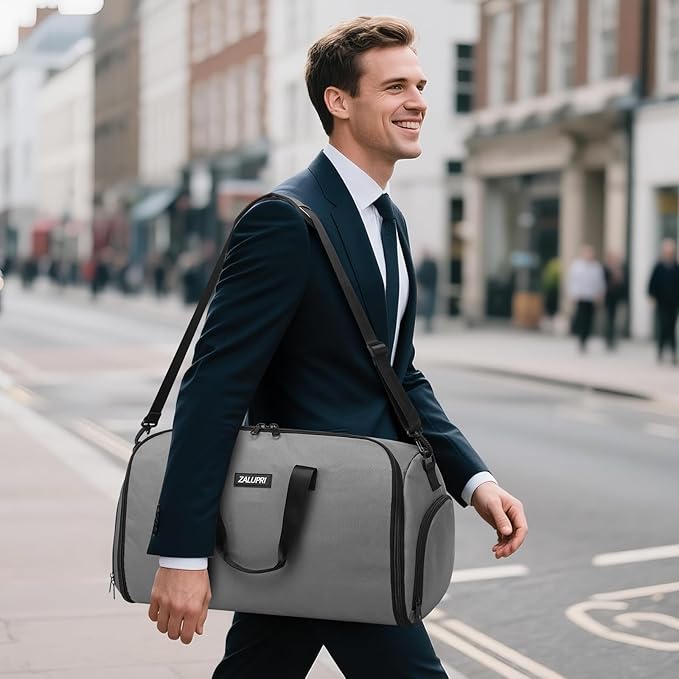 Garment Duffle Bags for Travel, Carry On Garment Duffel Weekender Bag 45L | 2-days Trip,Wrinkle-Free Travel,Separate Shoe Pocket | Overnight Garment Bag for Vacation, Business Trips, Weekend