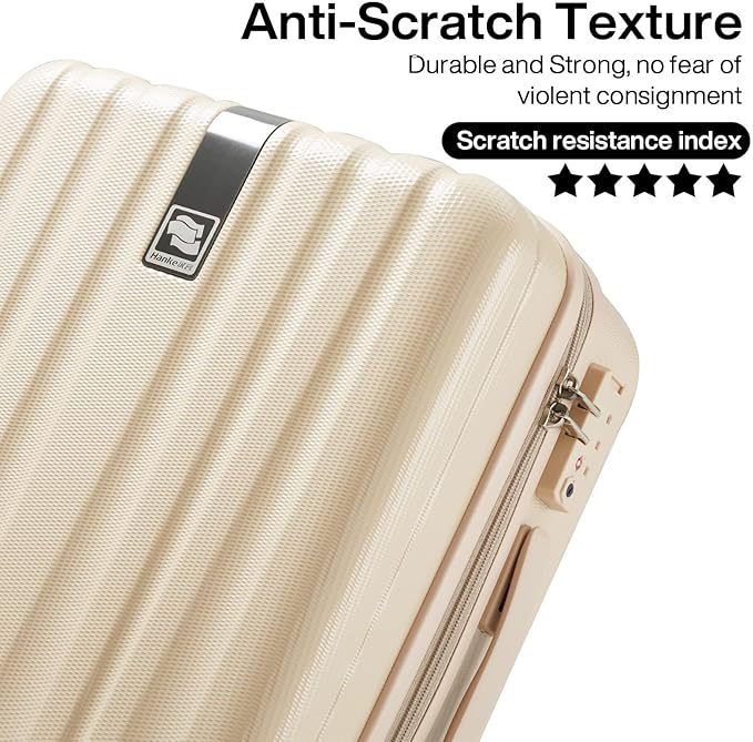 Hanke 20/29 Inch Carry On Luggage Sets 2 Piece Hard Shell Suitcases with Spinner Wheels Extra Large Travel Luggage Rolling Suitcase for Travel Nestable Storage（Cuba Sand）
