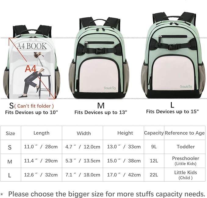 Lightweight Kids Backpack for School Kindergarten Elementary Backpacks for Boys Ages 6-8-10 (Pale Pistachio)
