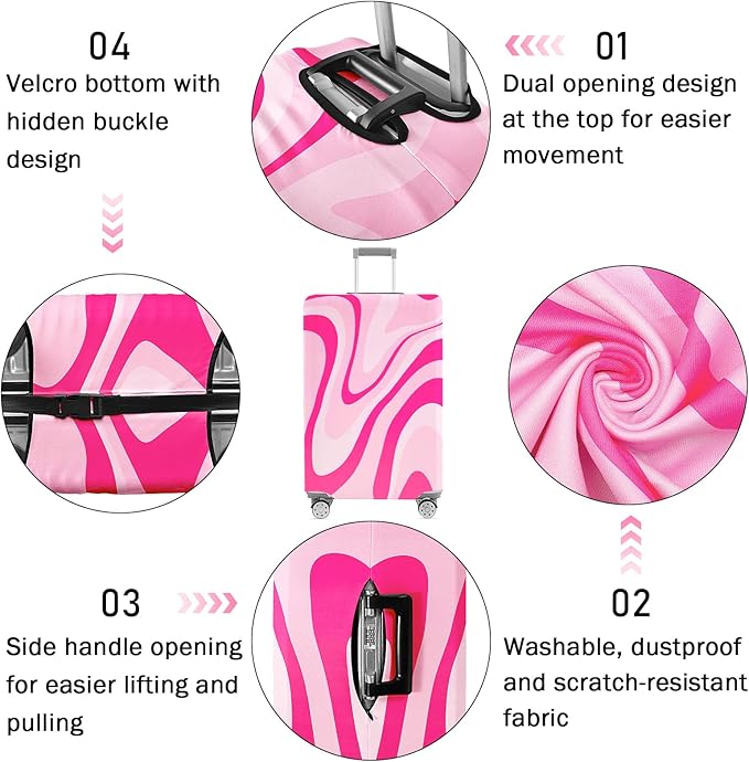 Luggage Cover for Suitcase Elastic Suitcase Cover Protector, Carry On Luggage Sleeve Anti Scratch Travel Essentials Suitcase Cover Fits 27-29