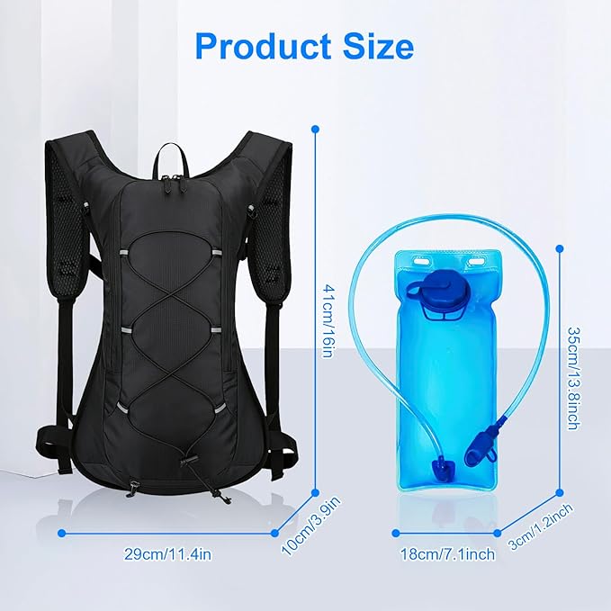 Hydration Backpack, Cycling Backpack Outdoor,Lightweight Hydration Pack with 70 oz 2L Hydration Bladder, Water Backpack for Running, Hiking, Cycling, Climbing, Camping, Biking