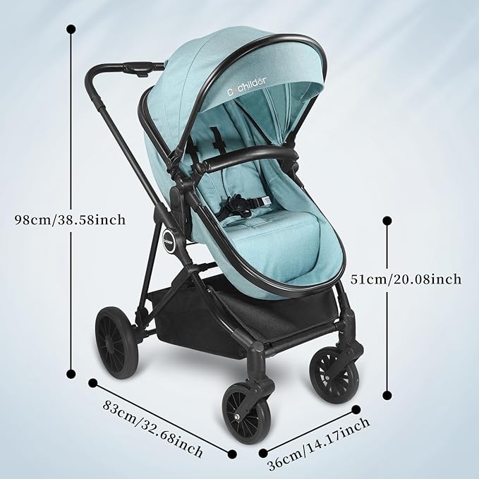 Lite 2.0 Baby Stroller with Newborn Mode, 2-in-1 Foldable Infant Stroller with Reversible Seat and UPF 50+ Canopy