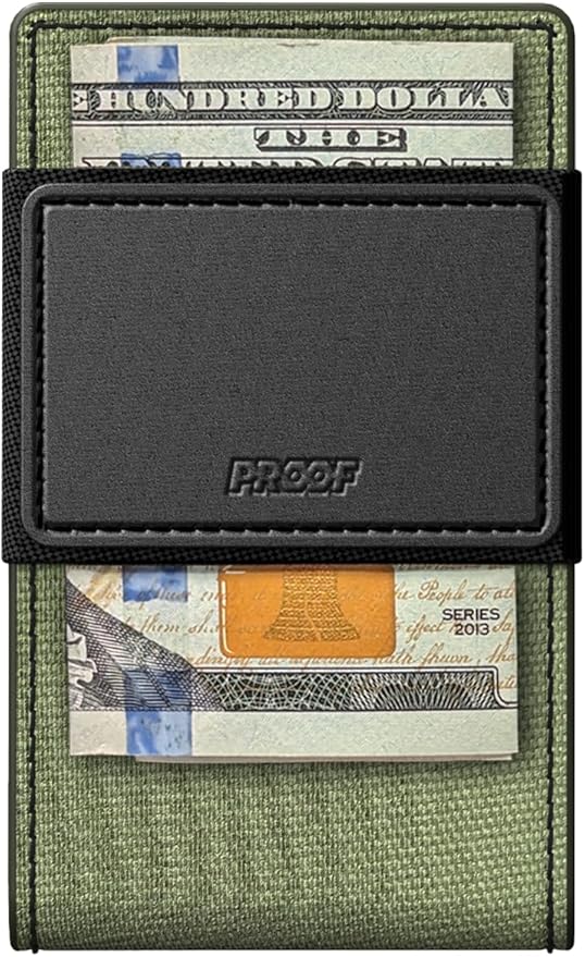 PROOF Wallet | Slim Minimalist Wallets for Men | Leather & Metal | RFID Wallet | Front/Back Pocket | Gift Box | Veteran Owned
