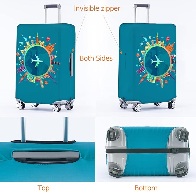 Travelkin Luggage Covers With Tag For Suitcases Tsa Approved,Suitcase Covers Protector Fit 18-32 Inch Luggage XL(29-32inch suitcase)