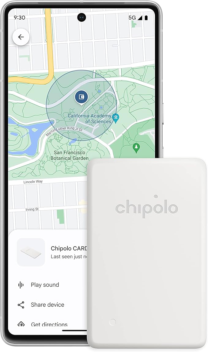 Chipolo Card Point - Wallet Finder, Bluetooth Tracker for Wallet, Item Finder, Passport Finder - Works with Google's Find My Device app (Android only) (Off White)
