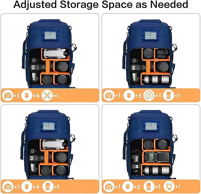 MOSISO Camera Backpack, DSLR/SLR/Mirrorless Tactical Camera Bag Case with Laptop Compartment Compatible with Canon/Nikon/Sony, Royal Blue