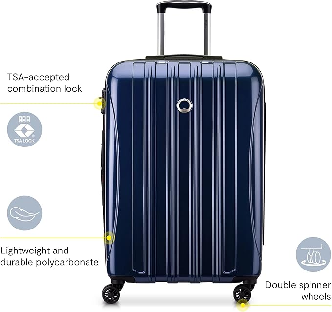 Delsey Luggage Aero 2 Piece Set (21" & 25") Spinner Suitcase (Titanium)
