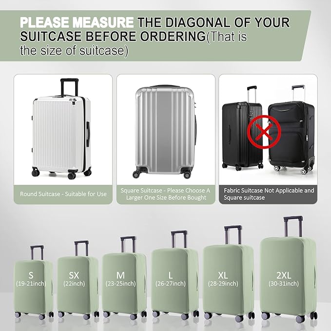 Travel Luggage Cover Suitcase Protector Scratch-Resistant Fit 19-31 Inch Suitcase, Not Included Suitcase (Cyan, XL(28-29 inch))