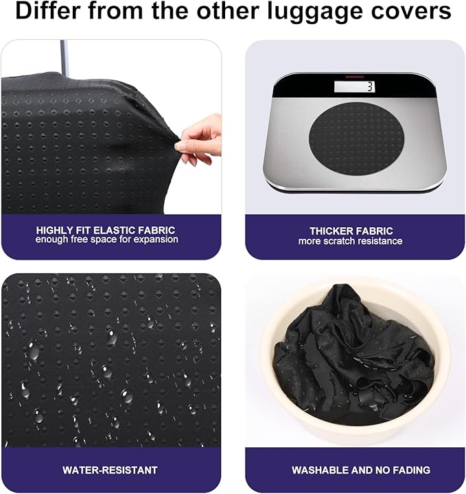 7-Mi Travel Luggage Cover Elastic Sleeve 22"-24" Anti-Scratch Suitcase Protector Cover Size M, Bohemia