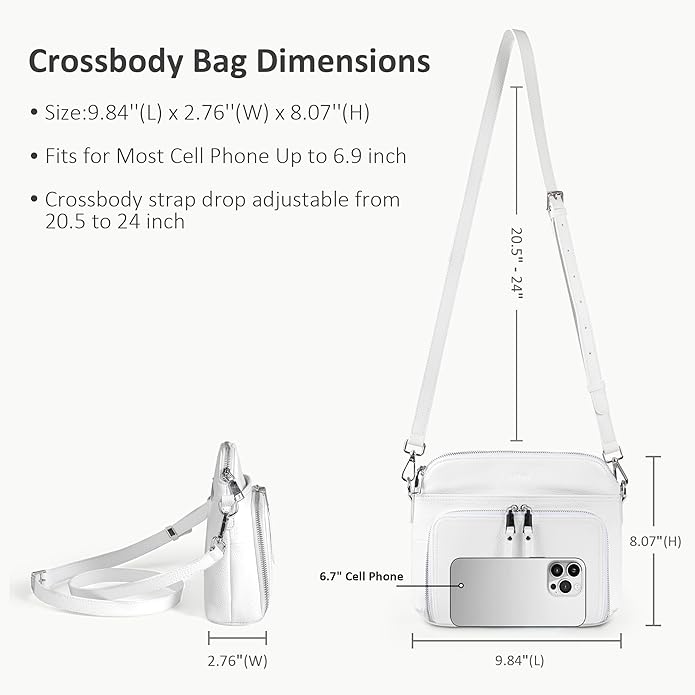 befen Genuine Leather Crossbody Purses for Women, Women's Small Crossbody Shoulder Bag with Built in RFID Wallet
