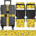 2 Pack Luggage Straps for Suitcases Adjustable Luggage Belt TSA Approved, Bright Colors Travel Packing Straps with Quick Release Buckle Unique Nylon for Sleeping Bag Car Seat, Duck