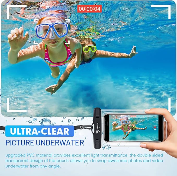 Waterproof Phone Pouch Bag - 7.5in Water Proof Cell Phone Case for Beach Travel Must Haves, Waterproof Phone Holder with Lanyard for iPhone 16 15 Pro Max Galaxy S24+ S23 Pixel 8a, Cruise Essentials