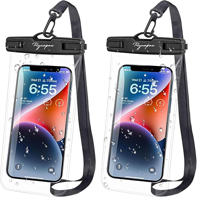 Waterproof Phone Pouch Bag - 7.5in Waterproof Phone Case for Beach Travel Must Haves, IPX8 Cellphone Dry Bag with Lanyard for iPhone 16 15 Pro Max Galaxy S25 Pixel 8a, Cruise Essentials