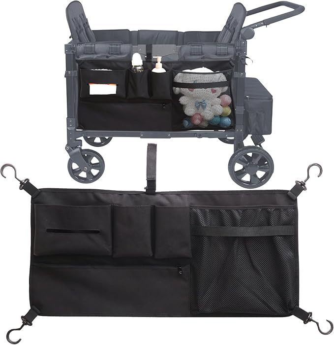 Stroller Wagon Cargo Net for WONDERFOLD Wagon Accessories (Compatible with All W-Series Models), Foldable Mesh Cargo Nets Organizer Bag with Sorting Pockets for Large Storage Space