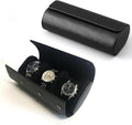 Longjet Watch Roll Travel Case for Men Portable Watches Organizer Box with Removable Velvet Pillow Holder (Black Cross)