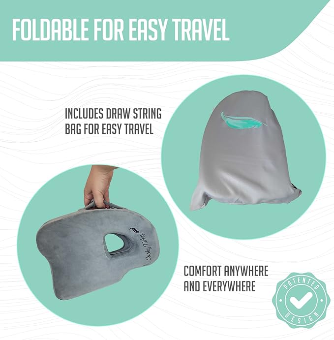 Premium Foldable Piriformis Cushion - Piriformis Pain and Sciatic Pain Relief Cushion - for Home & Office Use, Perfect for Travel or Driving - Piriformis Cushion