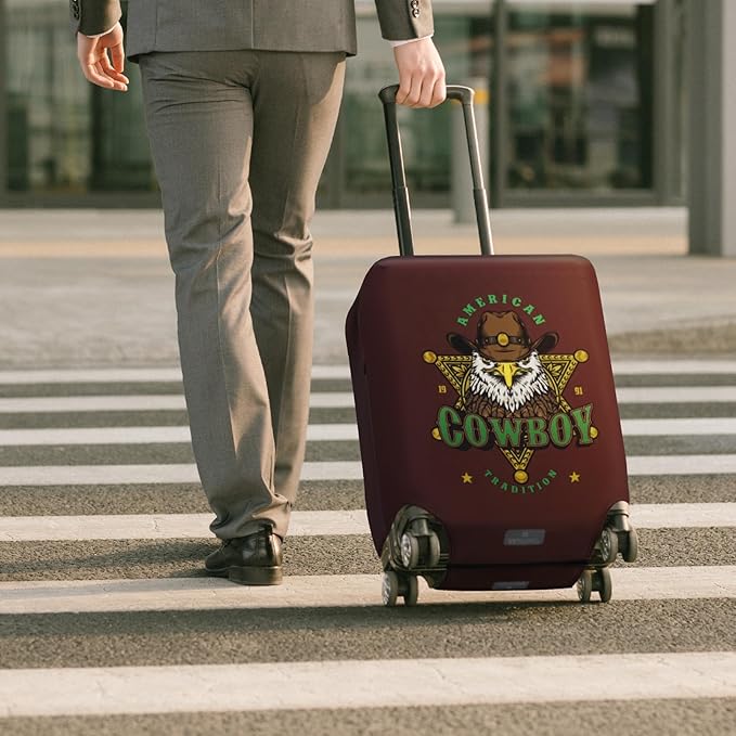 HYPER VENTURE Washable Luggage Cover - Fashion Suitcase Protector Fits 23-26 Inch Luggage (Eagle Glory, M)