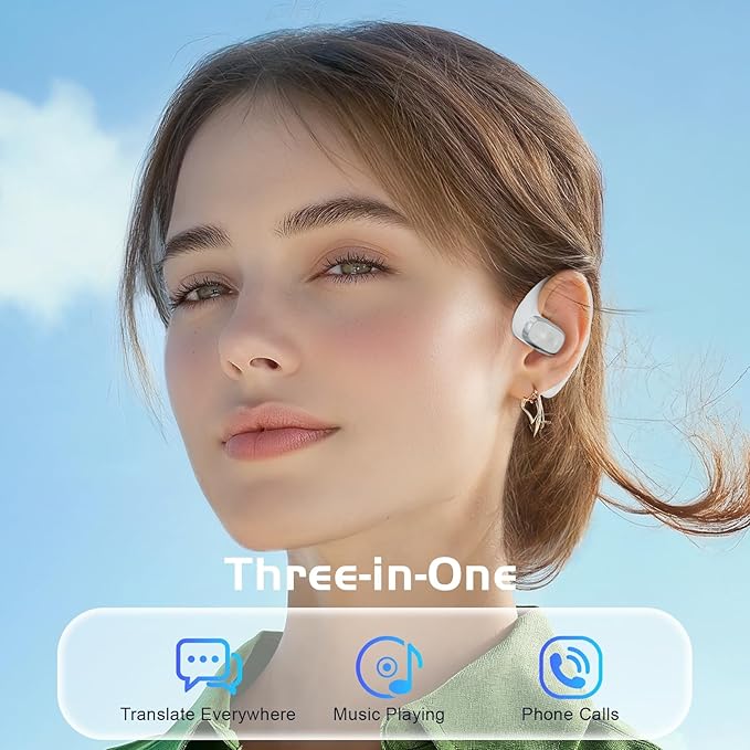 IAMJOY Language Translation Earbuds, 163 Language Translator Earbuds 3-in-1 Two Way AI Earbud Translator in Real Time Online Translator Device with APP Fit iOS ＆ Android for Travel Business Learning