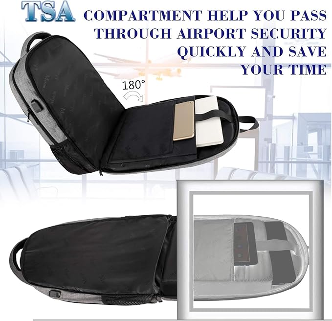 MATEIN Extra Large 18.4 Inch Laptop Backpack, Travel Computer Backpack with USB Charging Port TSA Friendly, Anti Theft College Backpack Flight Approved Business Work Big Bag for Women Men, Grey