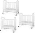 Foundations Pinnacle Metal Compact Folding Crib 3 Pack for Hotels, Foam Mattress Included and Commercial Grade 3" Casters (White)