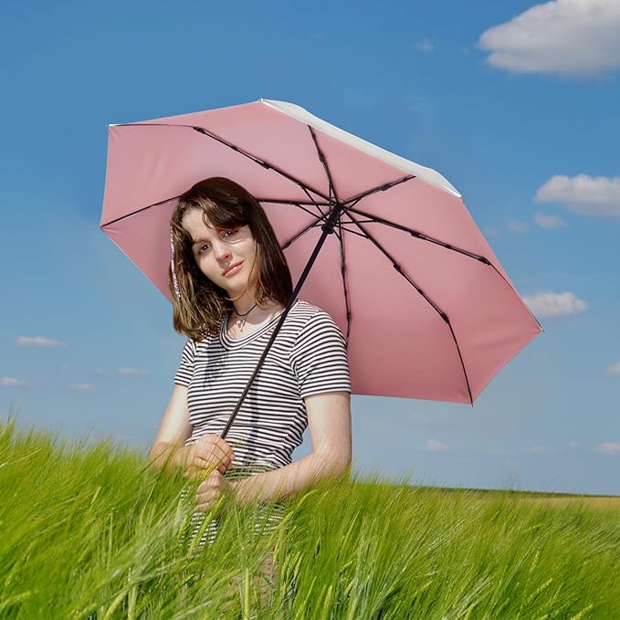 G4Free UPF 50+ UV Protection Large Travel Umbrella 42/46 Inch Auto Open Close Windproof Sun Blocking Umbrella