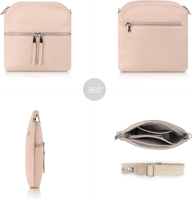 befen Genuine Leather Small Crossbody Purses for Women Travel Cross Body Bags Lightweight with Adjustable Shoulder Strap