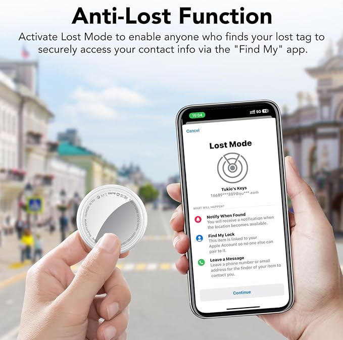 2025 New [Apple MFi Certified] (iOS Only) Air Tracker Tag-1 Pack, Bluetooth Tracker for Apple Find My, Replaceable Battery, Key Finder and Item Locator Smart Tag for Keys, Bags, Luggage, Pets, (White)