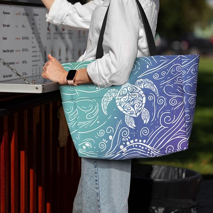 Beach Bag for Women Beach Tote Bag Waterproof Sandproof Large Bags with Zipper Big Capacity for Vacation Travel