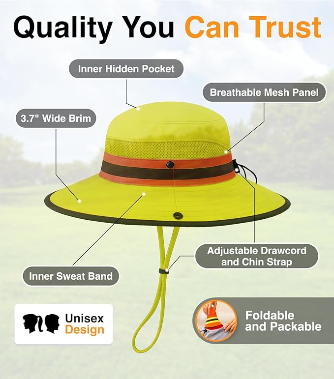 GearTOP Safari Sun Hat for Men and Sun Hats for Women UV Protection UPF 50+ Hiking, Gardening, Fishing