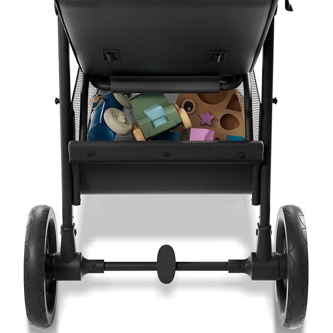 Mompush Nova Baby Stroller for Toddler, Infant & Newborn | Spacious Seat & Lie-Flat Mode | Compact One-Hand Fold, UPF 50+ Canopy & All-Wheel Suspension | Includes Rain Cover & Cup Holder, Grey