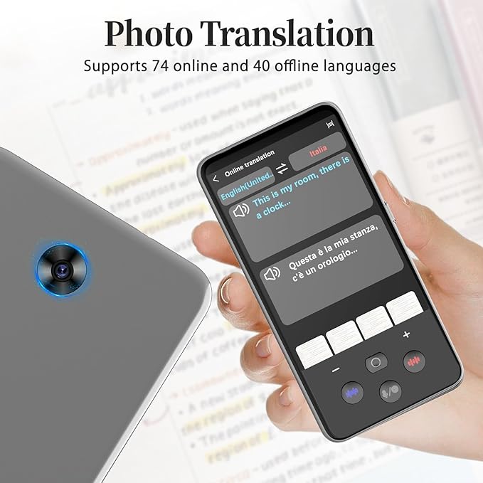 Language Translator Device, Real Time Translation Device for 138 Languages/Chatgpt/Offline/Recording/Photo Translator, 3.97"Touch Screen, Portable Translator for Business Travel Learning