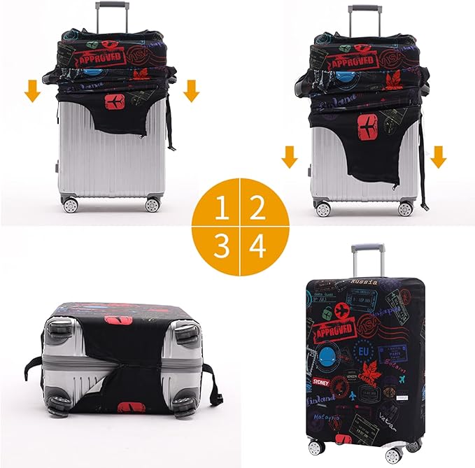 TRAVELKIN more than travel Luggage Cover Washable Suitcase Cover Protector Anti-scratch Suitcase cover Fits 18-32 Inch Luggage (S)