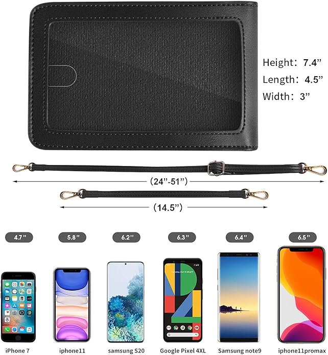 Crossbody Cellphone Purse Women Touch Screen Bag RFID Blocking Wallet Handbag Shoulder Strap
