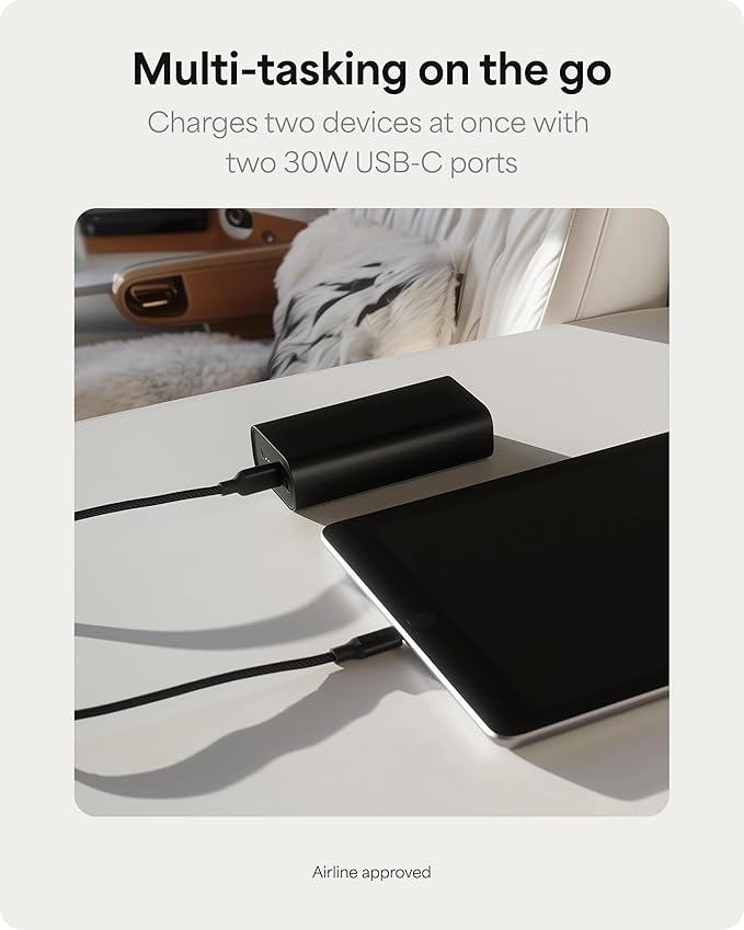 Mophie Powerstation 10,000mAh Power Bank (Gen 3) – Ultra-Fast USB-C PD, 30W Output, Charges 2 Devices, Up to 2 Phone Charges, LED Indicator, Compact & Portable, Premium Anodized Aluminum Body, Black