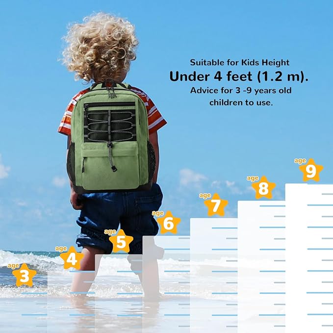 10L Small Size Casual Backpack for Kids Girls Boys Ages 3-9, Mini Waterproof Outdoor Sport Travel Hiking Camping Daypack (Light Purple)