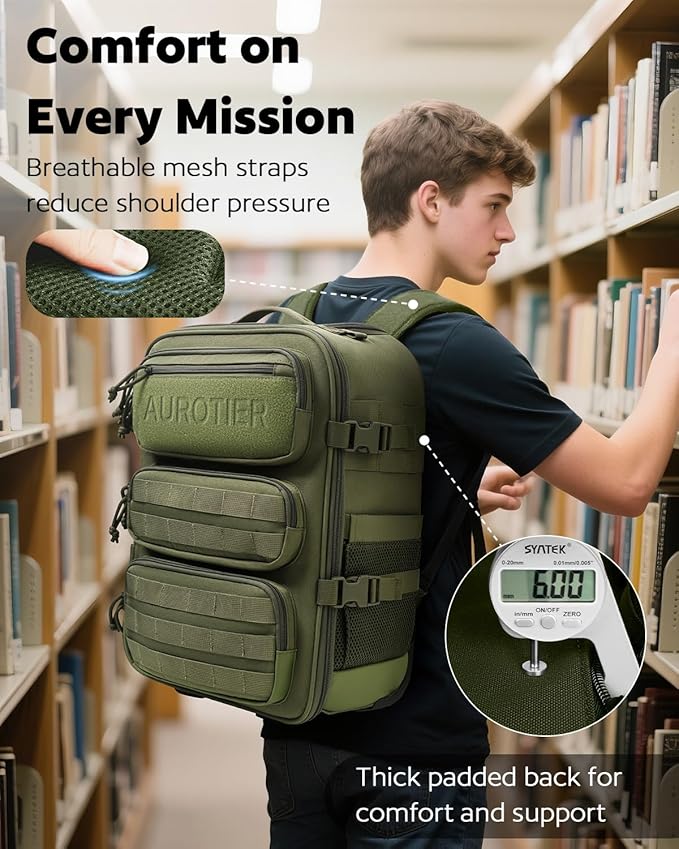 Rolling Tactical Laptop Backpack, Underseat Travel Backpack with Wheels, 17 Inch Wheeled Military Computer Backpack for Men and Women, Roller Overnight Molle Outdoor Hiking College Carry on Luggage