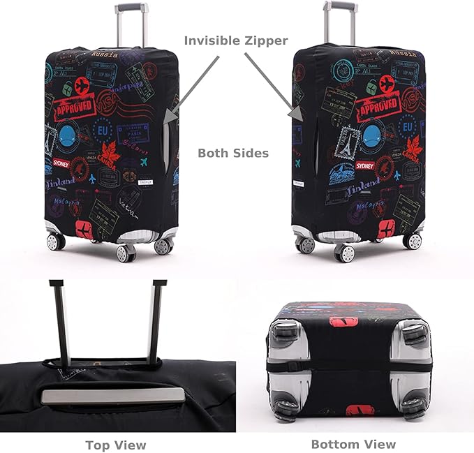 Travelkin Luggage Covers With Tag For Suitcases Tsa Approved,Suitcase Covers Protector Fit 18-32 Inch Luggage M(22-25inch suitcase)