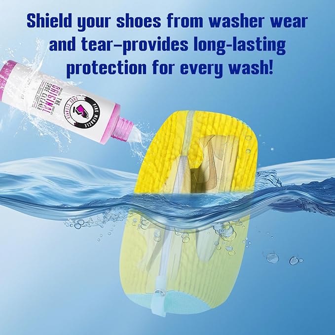 Shoe Washing Machine Bag Reusable Shoe Cleaning Bag for All Types Laundry Shoe Bag for Washer and Dryer (Yellow 2pcs)
