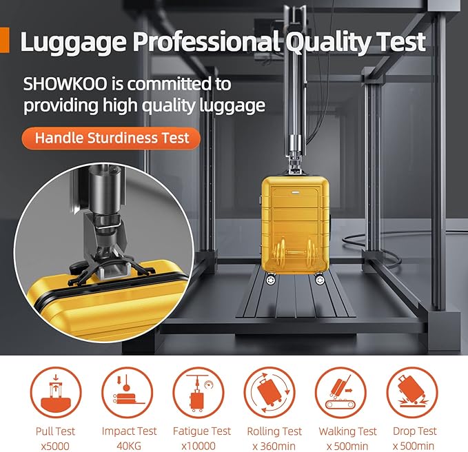 SHOWKOO Luggage Sets Expandable PC+ABS Durable Suitcase Sets Double Spinner Wheels TSA Lock Yellow 3pcs