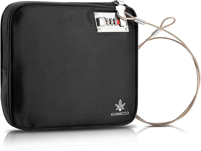 Anti-Theft Locking Beach Bag, 9x7.5-inch Portable Beach Safe for Securing Your Valuables and Phone – Black